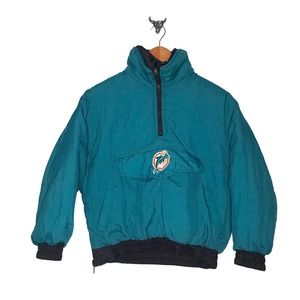 Vintage 90s Youth Reversible ProPlayer Puffer Coat Miami Dolphins NFL Football